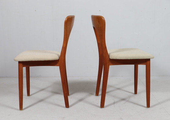 Image 1 of Lot de 4 chaises/chaises de salle à manger de Niels Koefoed, modèle : 'Peter', teck, Danemark, années 1960