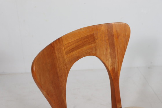 Image 1 of Lot de 4 chaises/chaises de salle à manger de Niels Koefoed, modèle : 'Peter', teck, Danemark, années 1960