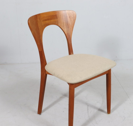 Image 1 of Lot de 4 chaises/chaises de salle à manger de Niels Koefoed, modèle : 'Peter', teck, Danemark, années 1960