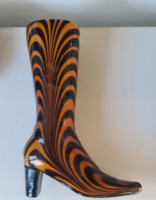 Murano, grand vase en verre laqué