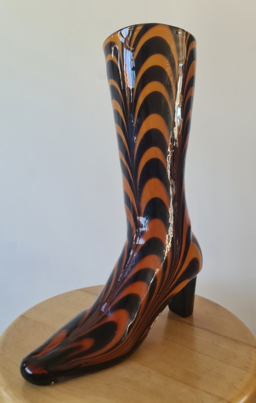 Murano, grand vase en verre laqué