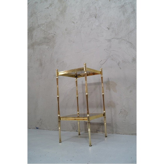 Image 1 of Etagère en laiton vintage par Hollywood Regency, Italie 1970