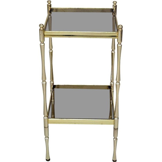 Image 1 of Etagère en laiton vintage par Hollywood Regency, Italie 1970