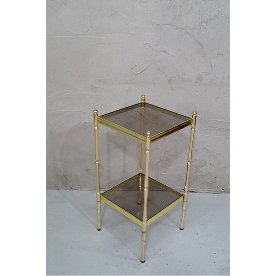 Image 1 of Etagère en laiton vintage par Hollywood Regency, Italie 1970