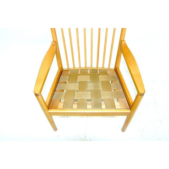 Image 1 of Fauteuil vintage en hêtre par Hans Wegner pour Fritz Hansen, 1980