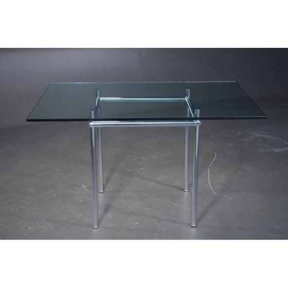 Image 1 of Table de salle à manger vintage à plateau en verre modèle LC12 par Le Corbusier pour Cassina, 1925s