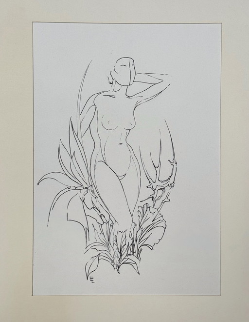 Eugene Eechaut (1928-2019) - Composition minimaliste à l'encre. 1970