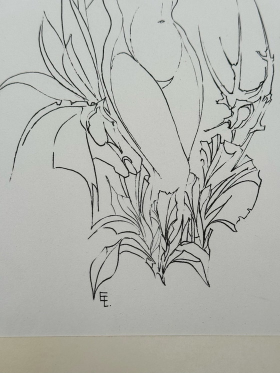 Image 1 of Eugene Eechaut (1928-2019) - Composition minimaliste à l'encre. 1970