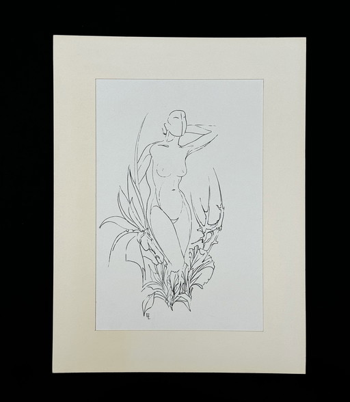 Eugene Eechaut (1928-2019) - Composition minimaliste à l'encre. 1970