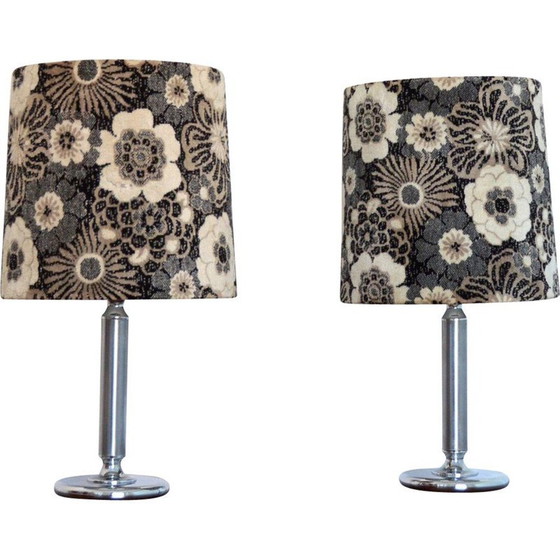 Image 1 of Paire de lampes en velours vintage, 1970