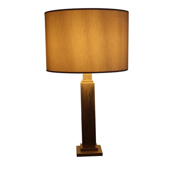 Lampe de table vintage avec or florentin brossé à la main, Italie 1970 (photo 8 of 10)