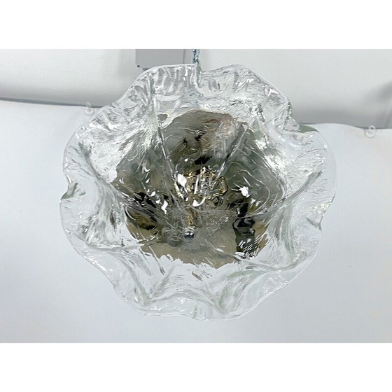 Image 1 of Plafonnier vintage en verre de Murano et laiton par La Murrina, Italie 1980