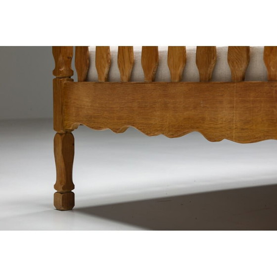 Image 1 of Lit vintage en bois et tissu, France 1950
