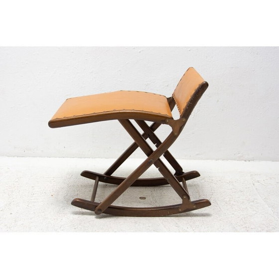 Image 1 of Repose-pieds vintage en simili-cuir, 1980