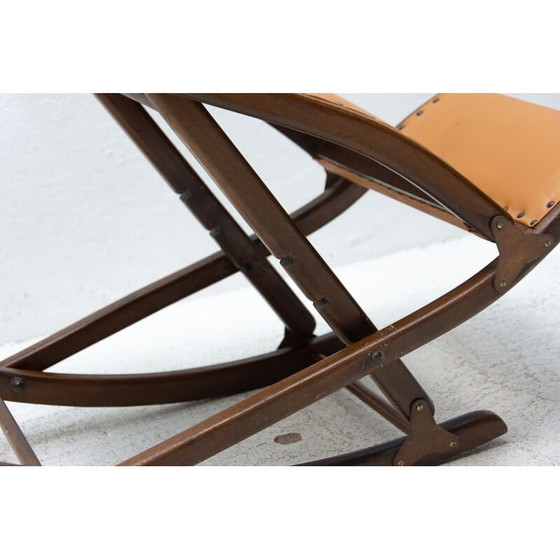 Image 1 of Repose-pieds vintage en simili-cuir, 1980