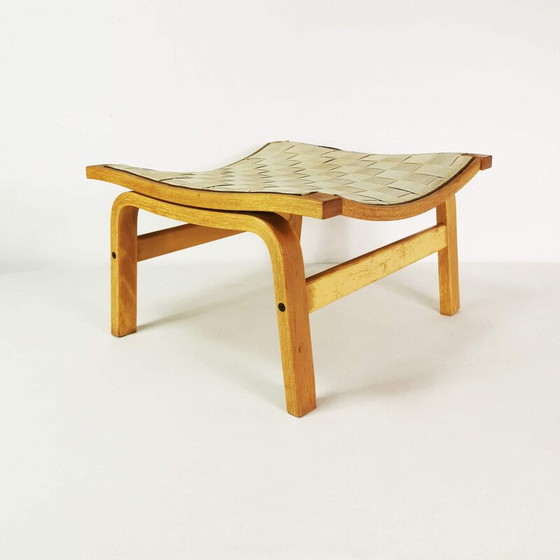 Image 1 of Tabouret vintage en contreplaqué de hêtre par Finn Ostergaard, Danemark 1970