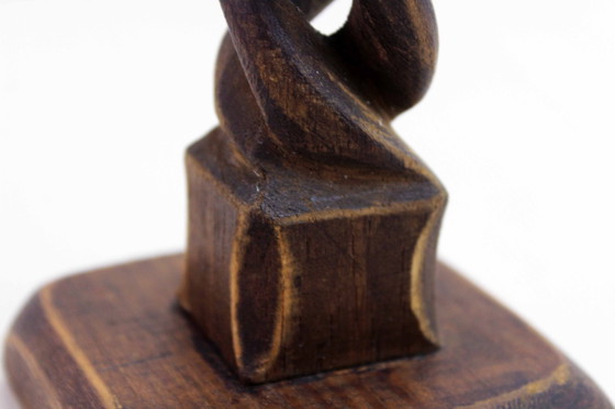 Image 1 of Bougeoir En Bois Sculpté, France 1950