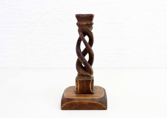 Image 1 of Bougeoir En Bois Sculpté, France 1950