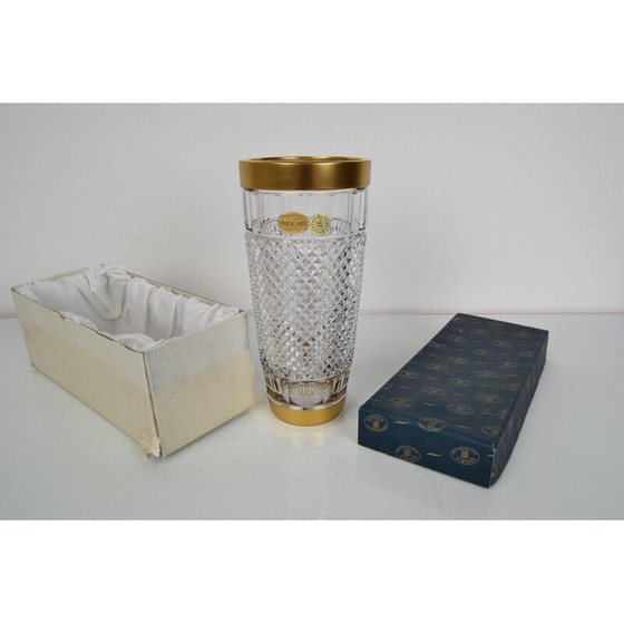 Image 1 of Vase vintage en cristal, Tchécoslovaquie 1960