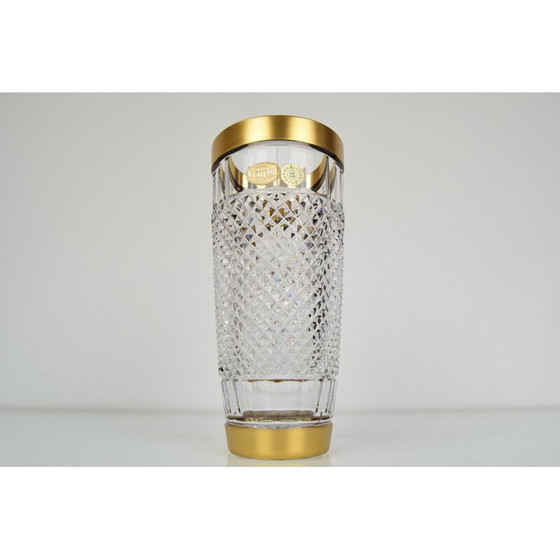 Image 1 of Vase vintage en cristal, Tchécoslovaquie 1960