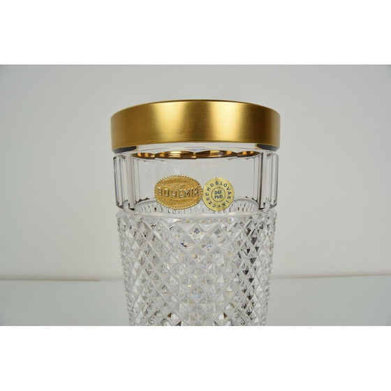 Image 1 of Vase vintage en cristal, Tchécoslovaquie 1960