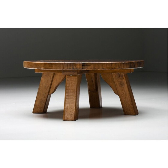 Image 1 of Table basse ronde vintage à quatre pieds par Wabi Sabi, 1950