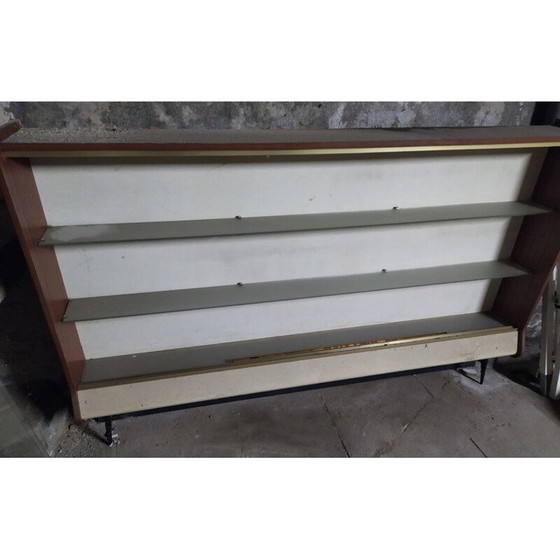 Image 1 of Vitrine de pharmacie vintage avec 2 portes coulissantes en verre