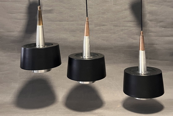 Image 1 of Lampes de plafond attribuées à Voss Belysning, Danemark, 1959, Ensemble de 3, Vintage