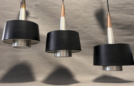 Image 1 of Lampes de plafond attribuées à Voss Belysning, Danemark, 1959, Ensemble de 3, Vintage