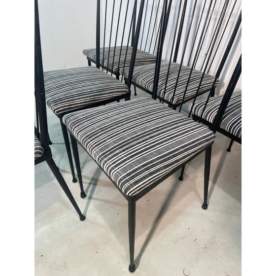 Image 1 of Ensemble de 6 chaises vintage de Colette Gueden, 1950