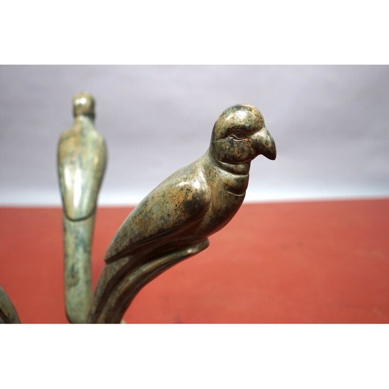 Image 1 of Table basse vintage en métal et verre fumé, Allemagne 1970