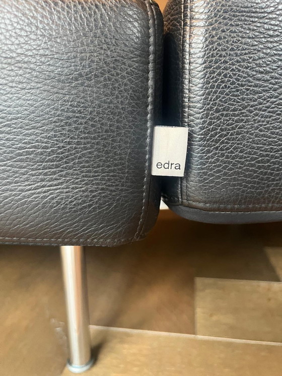 Image 1 of Banc design en cuir noir Edra Flap