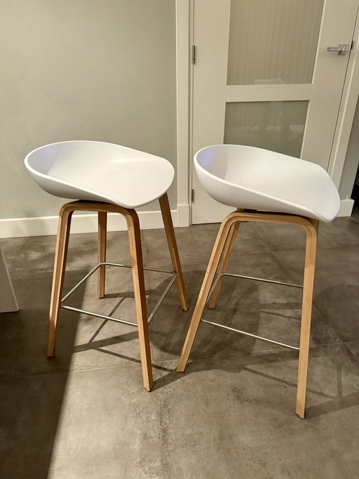 2X Hay About A Stool Aas32 Tabouret de bar 65 blanc