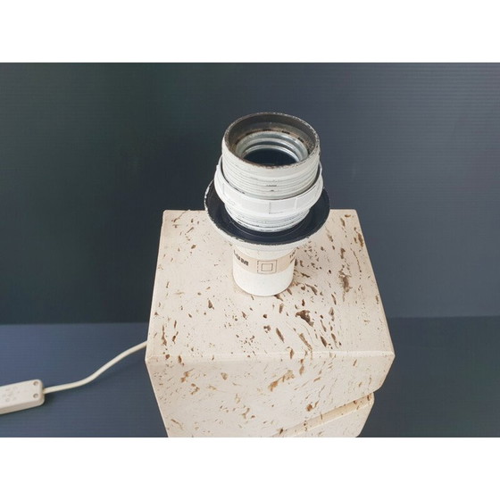 Image 1 of Pied de lampe vintage en travertin, 1970