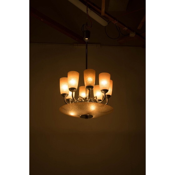 Image 1 of Lustre vintage art déco chromé