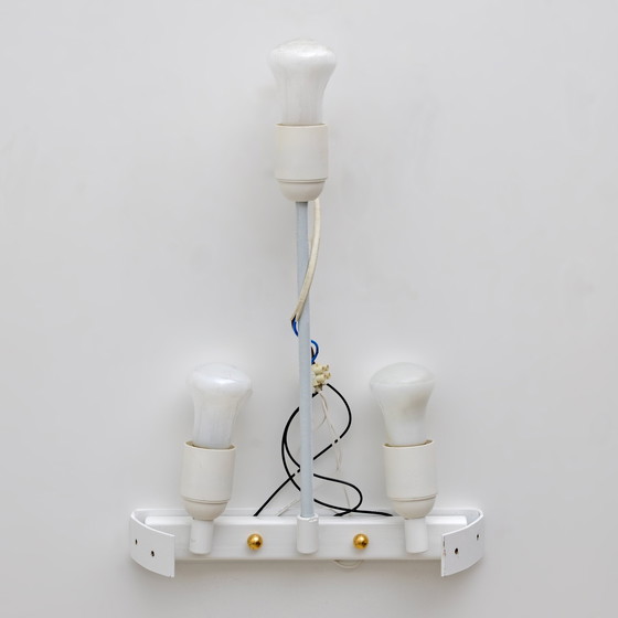 Image 1 of Paire d'appliques en verre de Murano du Mid-Century Pink Amethyst Big Leafs