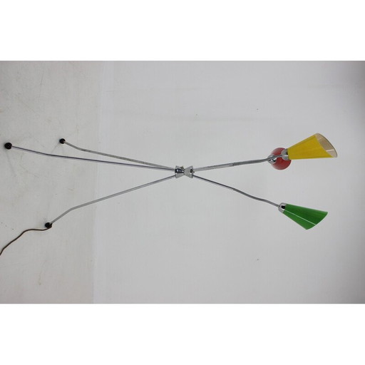 Lampadaire tripode vintage chromé, Tchécoslovaquie, années 1960