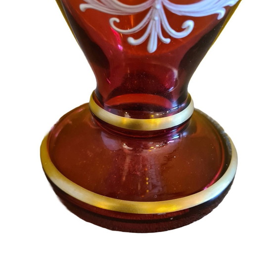 Image 1 of Vase rouge rubis de style Mary Gregory, 2E moitié du 20e siècle