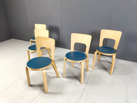 Image 1 of Chaises de salle à manger modèle 66 par Alvar Aalto pour Artek, 1960S