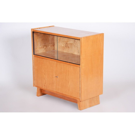 Image 1 of Vitrine vintage en bois, Tchécoslovaquie 1940