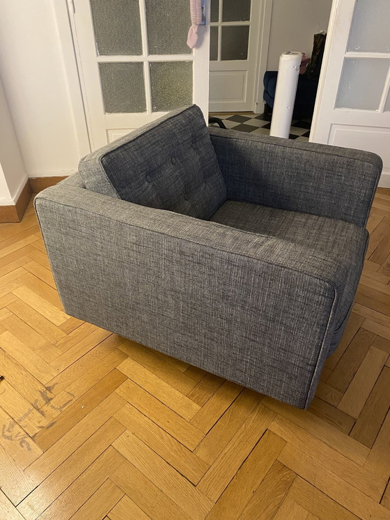 Image 1 of Fauteuil Gris En Tissu Ethnicraft Neuf N101