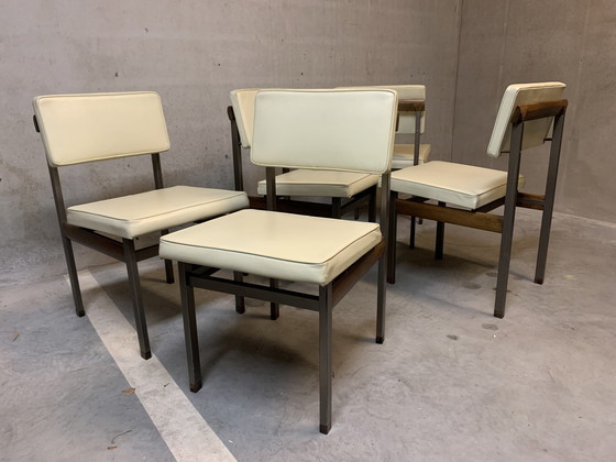 Image 1 of 6x Chaises de salle à manger originales "Pali" par Louis Van Teeffelen pour Wébé 1960