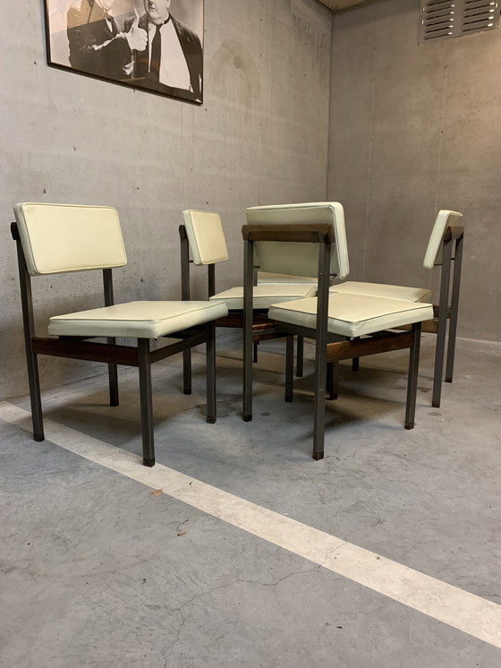 Image 1 of 6x Chaises de salle à manger originales "Pali" par Louis Van Teeffelen pour Wébé 1960