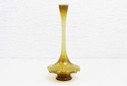 Vase Vintage Style Art Deco En Verre Ambré Fin 1970