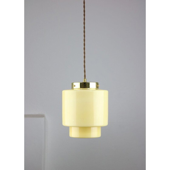 Image 1 of Lampe suspendue en verre vintage