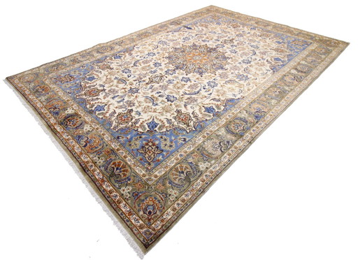 Tapis persan original noué à la main Isfahan 381 X 255 cm Très bon état Fin