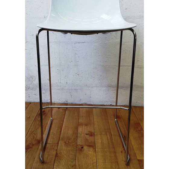 Image 1 of Tabouret de bar vintage Pure Loop Infiniti en plastique blanc