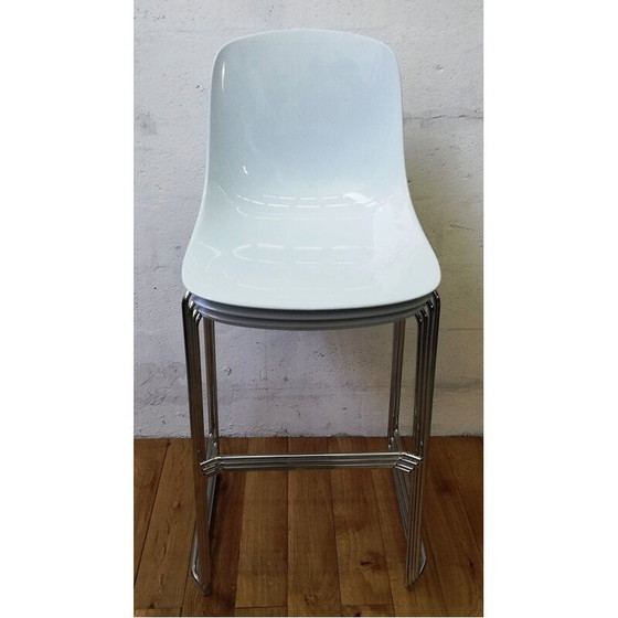 Image 1 of Tabouret de bar vintage Pure Loop Infiniti en plastique blanc