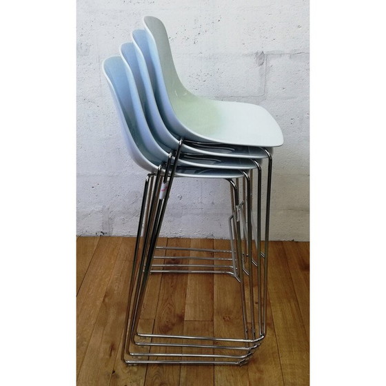Image 1 of Tabouret de bar vintage Pure Loop Infiniti en plastique blanc