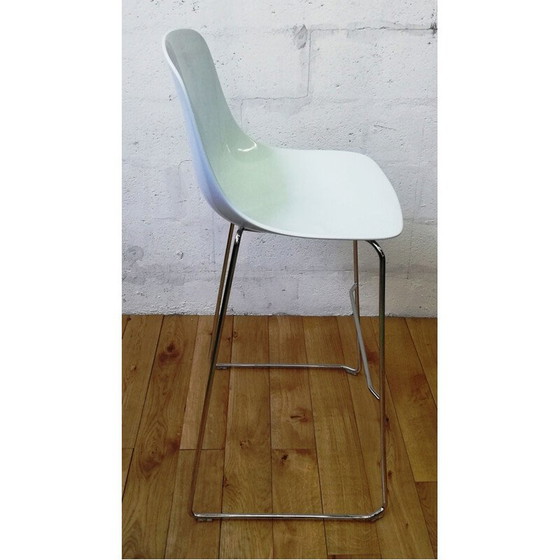 Image 1 of Tabouret de bar vintage Pure Loop Infiniti en plastique blanc